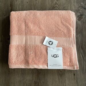 UGG Martis Organic Rose Cloud Cotton Bath Towel 30x54” NWT